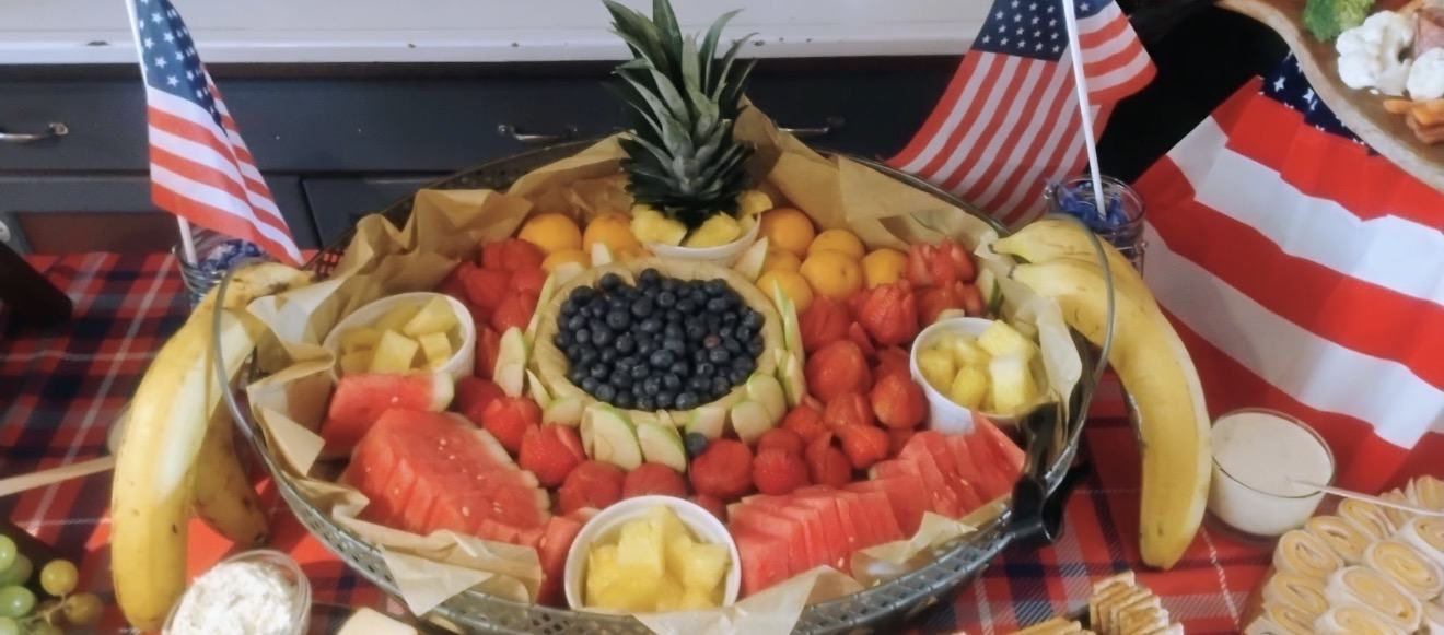 Fresh fruit platter prepared for residents