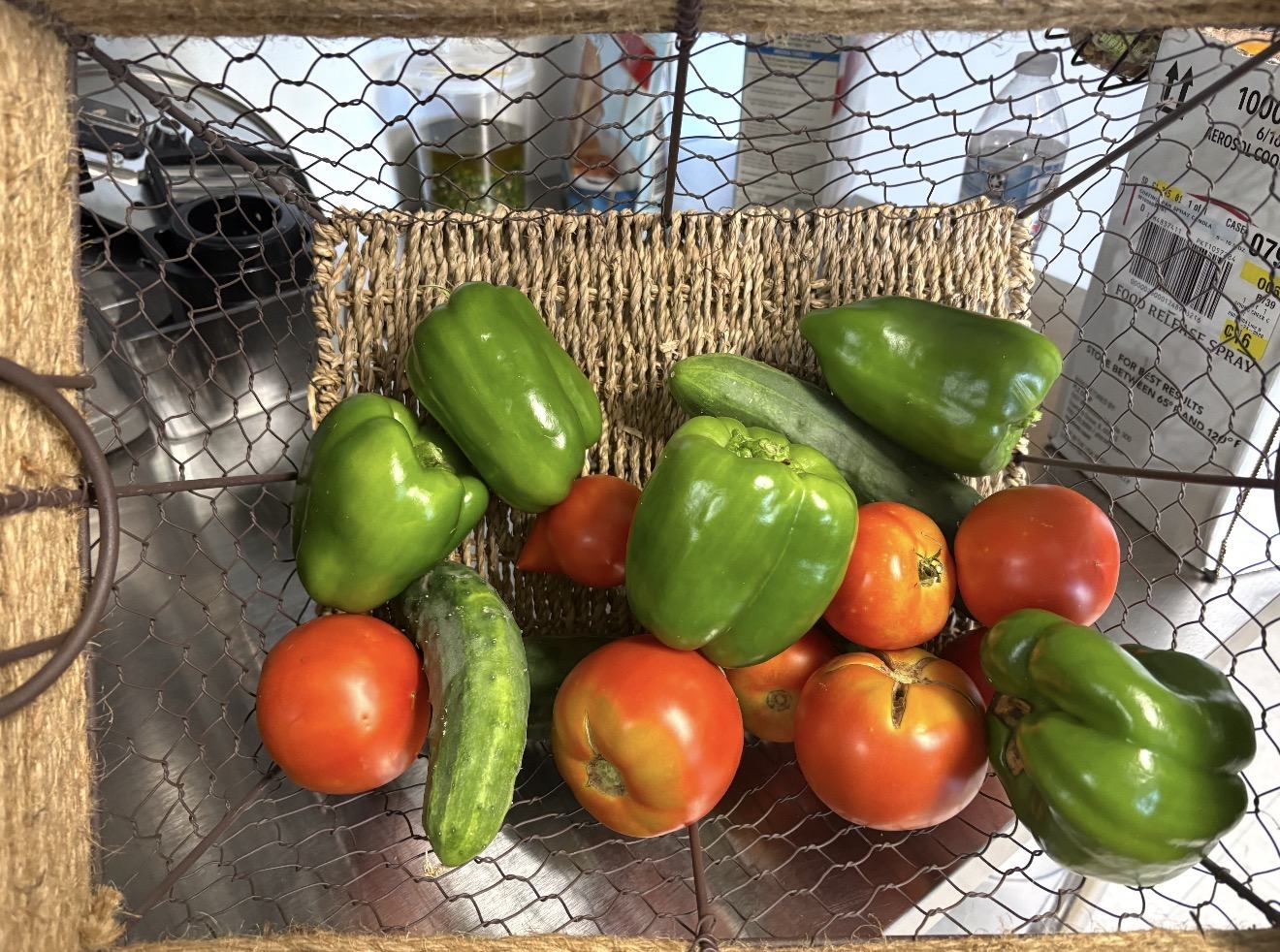 Fresh vegetables harvested from the garden at Spring Creek Chalet