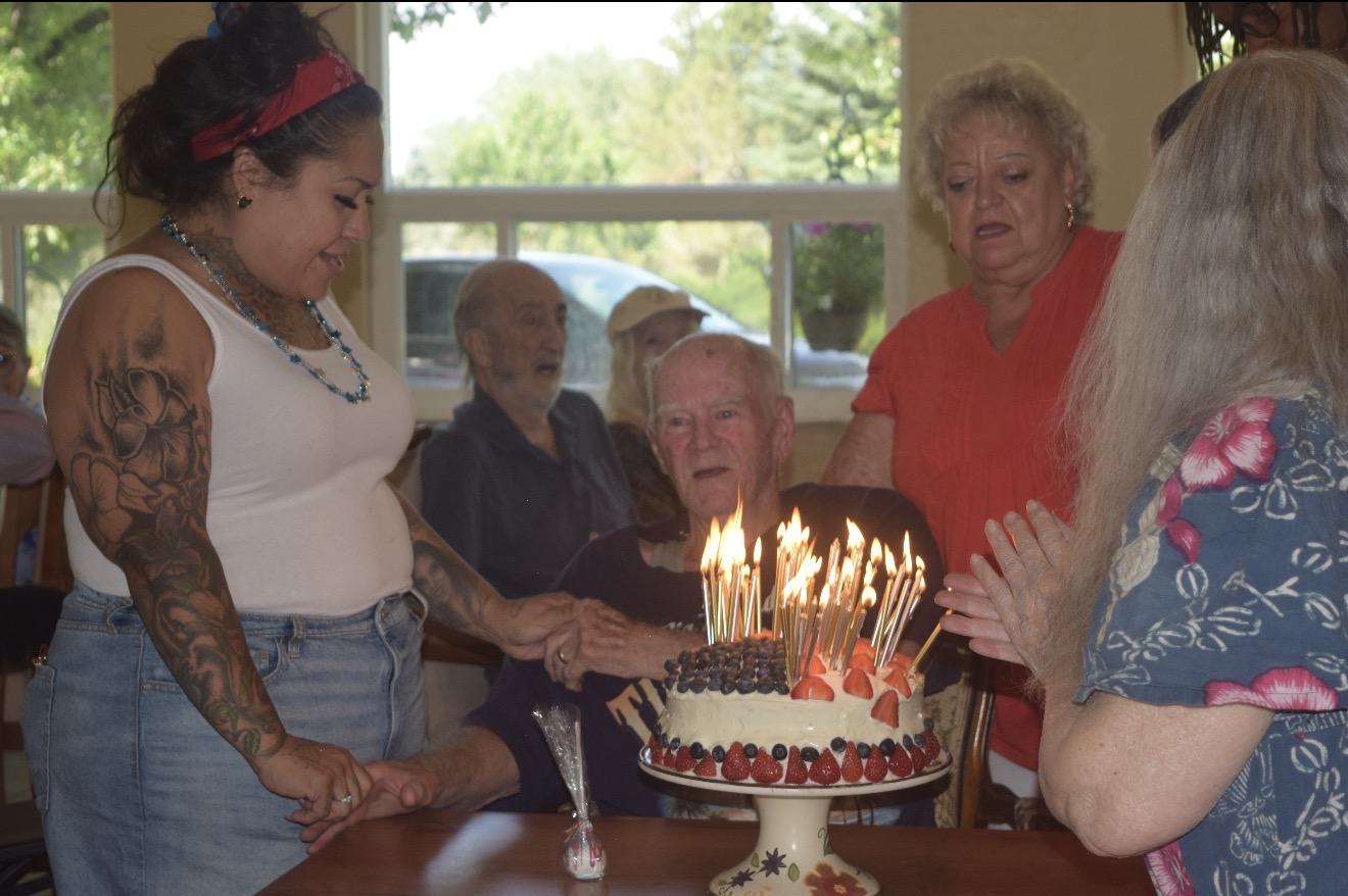 Resident birthday celebration at Spring Creek Chalet