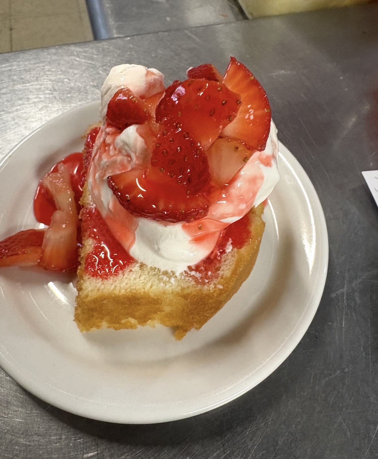 Fresh strawberry dessert prepared at Spring Creek Chalet